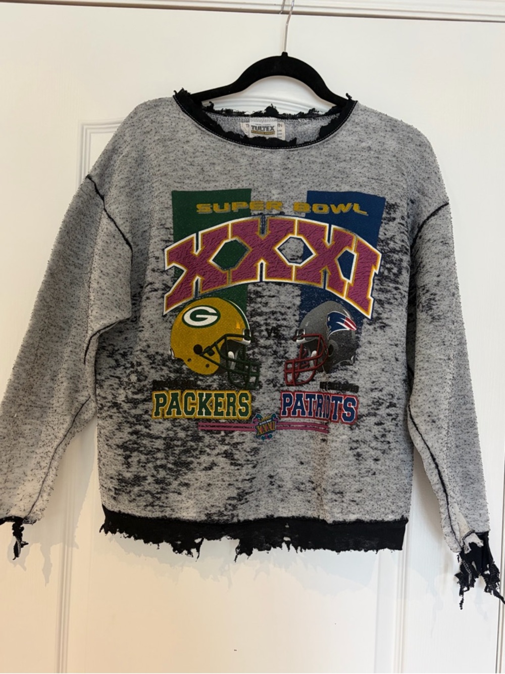 Vintage Twin Green Bay Packers New England Patriots 1997 Super Bowl 31 Sweater-M
